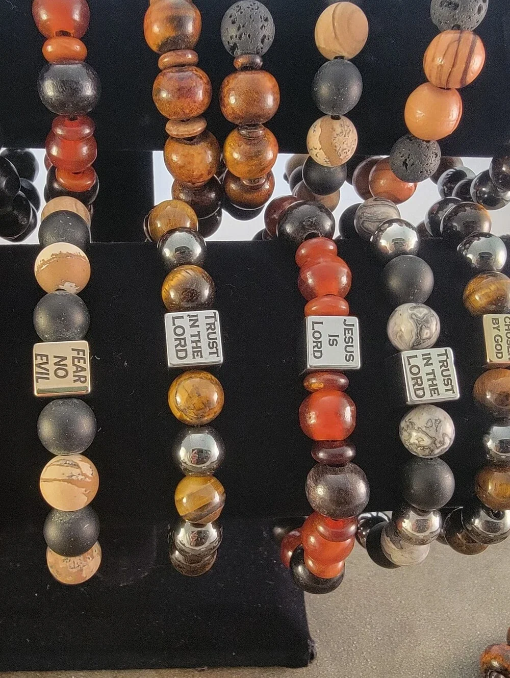 Men's Beaded Scripture Bracelet Lot NEW